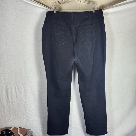 Style and Co. Denim Black Slim Leg Cotton Poly Span Stretch Jeans Size 20W - Picture 10 of 16